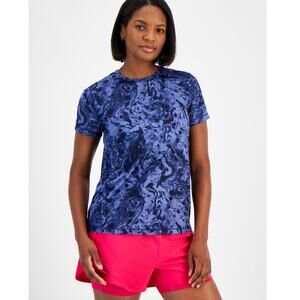 NEW Ideology Macy's Blue Tie Dye Oil Spill Tee Large Blue Active Short Sleeve